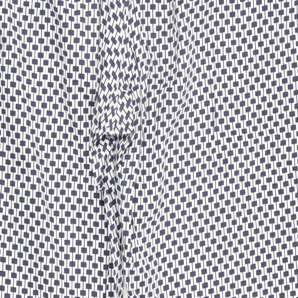ORSAY Womens Blue Geometric  Trousers  Size 8 L26 in