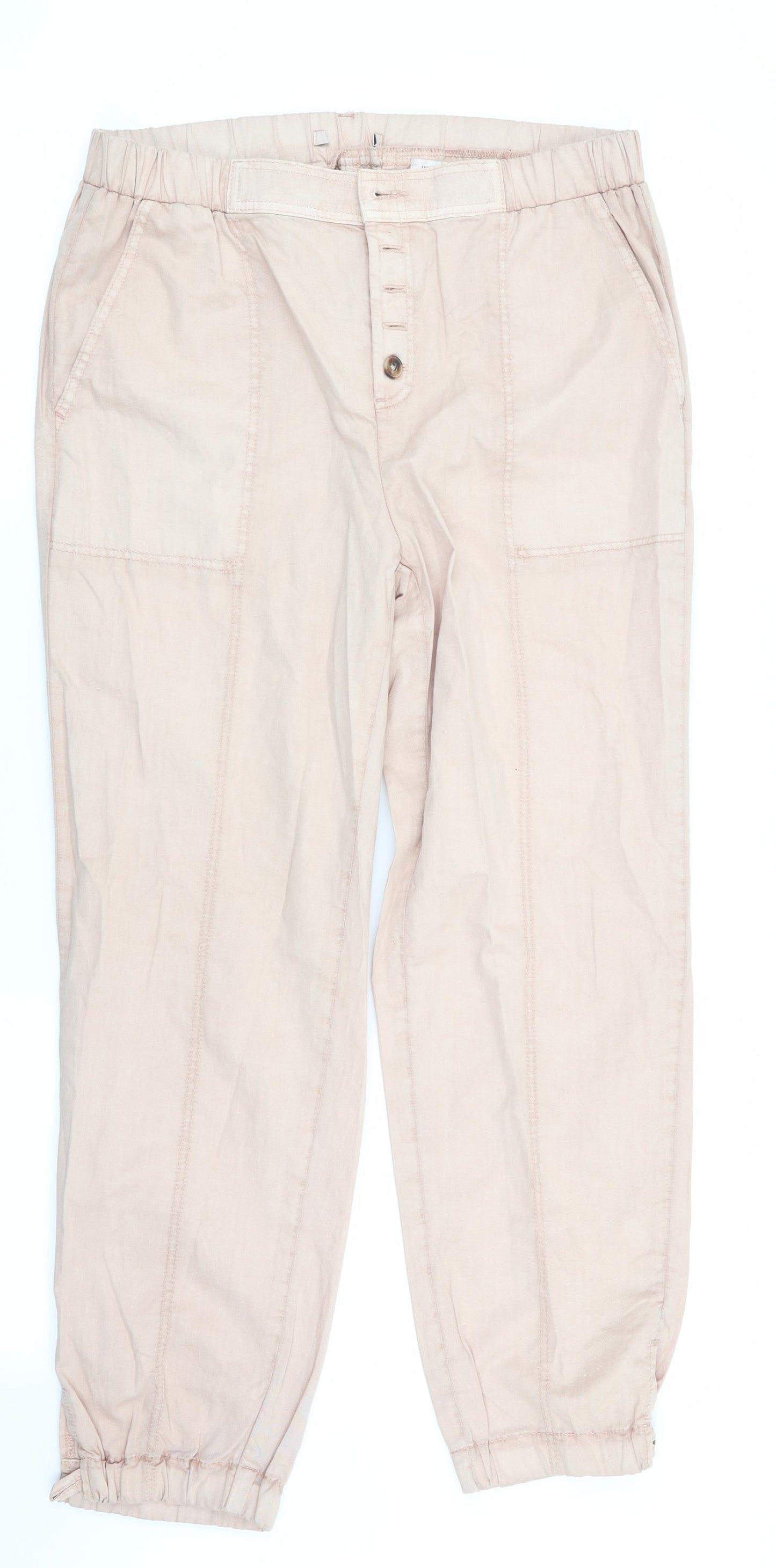 Preworn Womens Pink   Jogger Trousers Size 8 L25.5 in - Cropped peach in colour