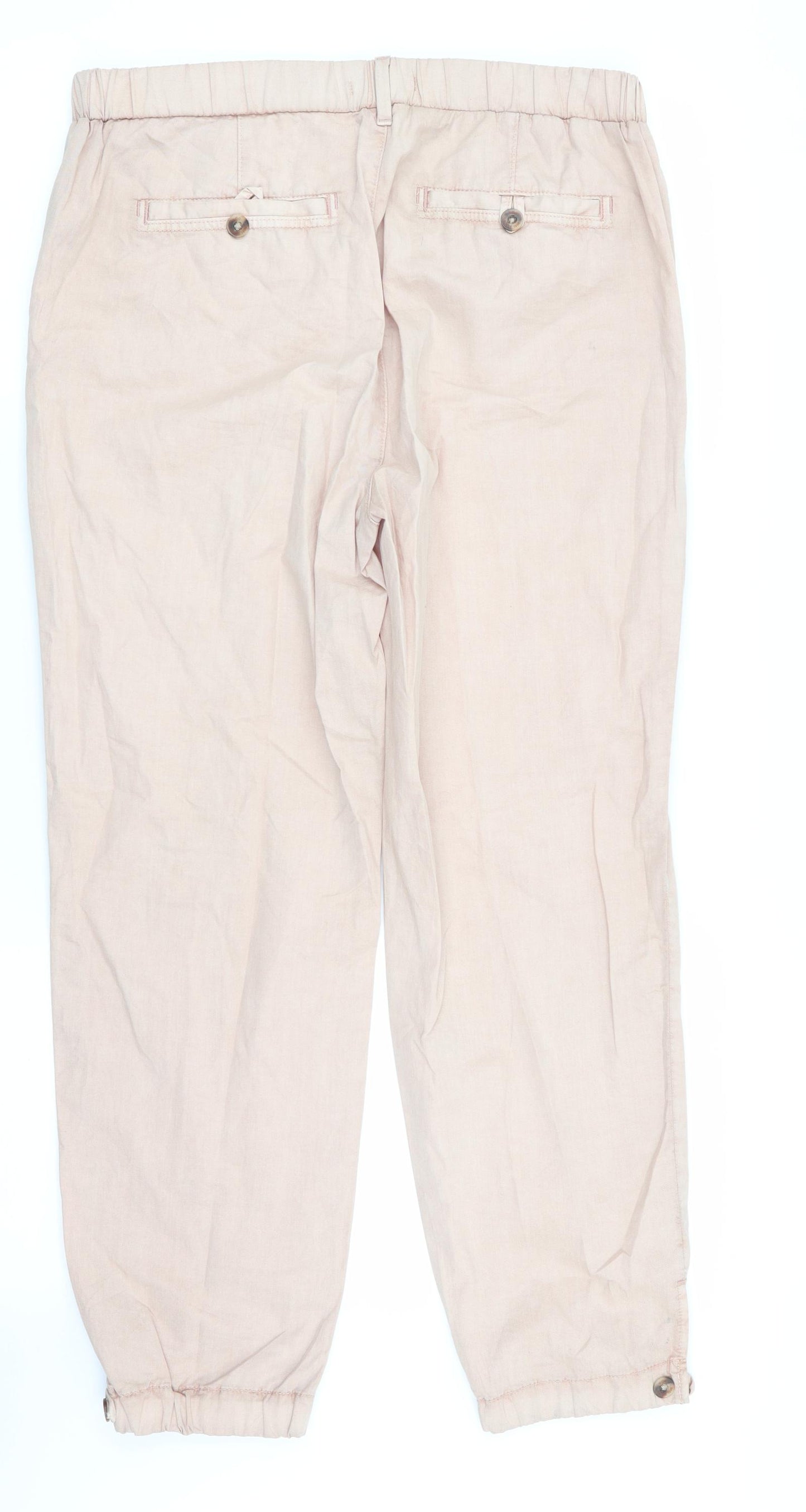 Preworn Womens Pink   Jogger Trousers Size 8 L25.5 in - Cropped peach in colour