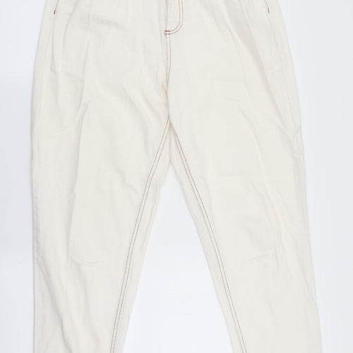 Denim Co Womens Ivory   Straight Jeans Size 12 L28.5 in