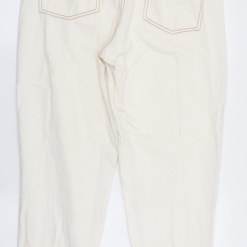 Denim Co Womens Ivory   Straight Jeans Size 12 L28.5 in