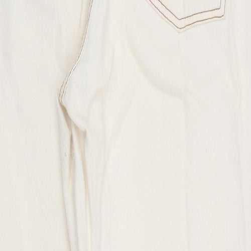 Denim Co Womens Ivory   Straight Jeans Size 12 L28.5 in