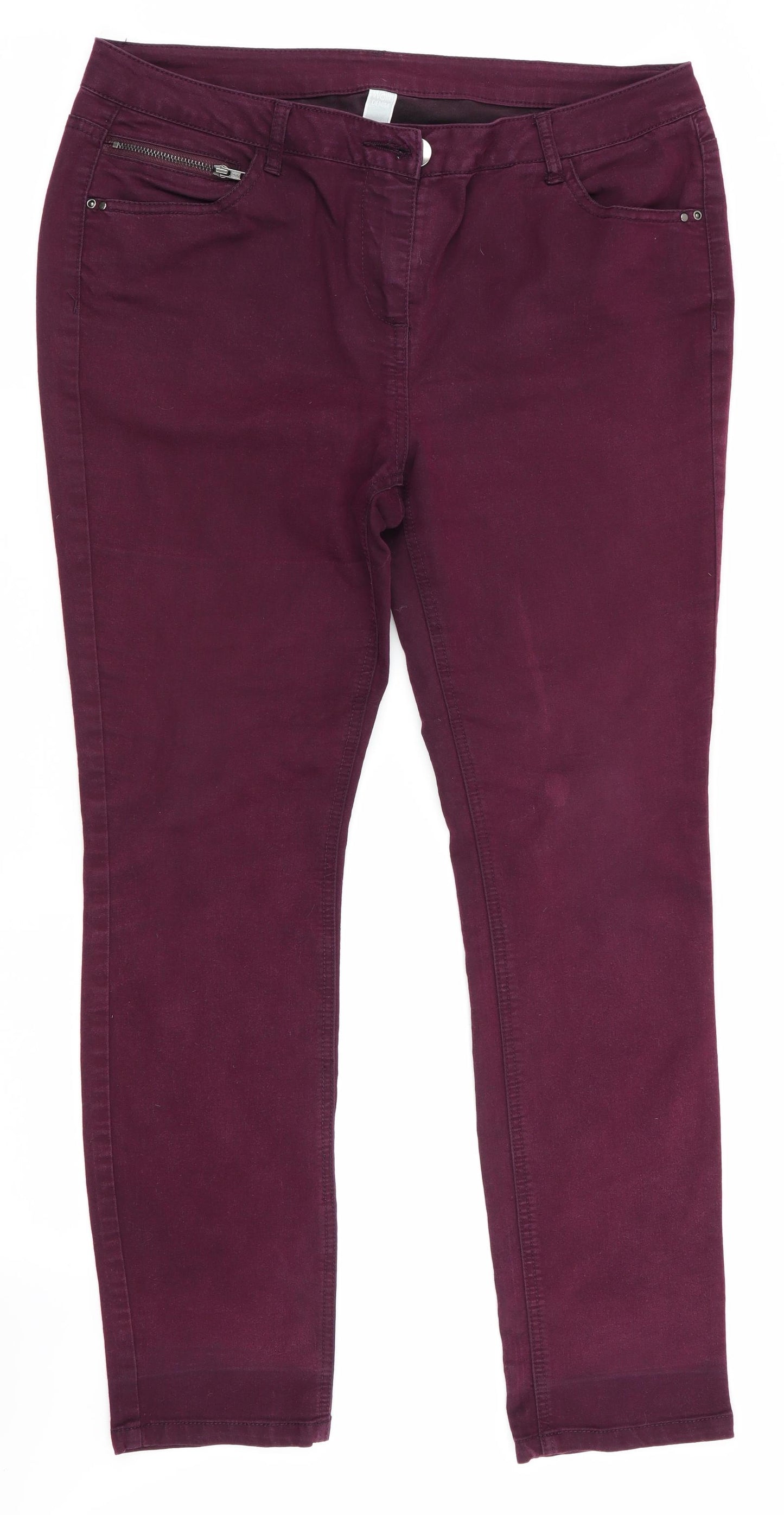Wallis Womens Purple   Straight Jeans Size 14 L28 in