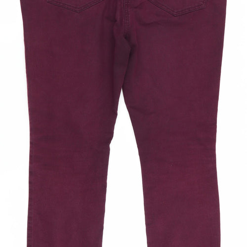 Wallis Womens Purple   Straight Jeans Size 14 L28 in