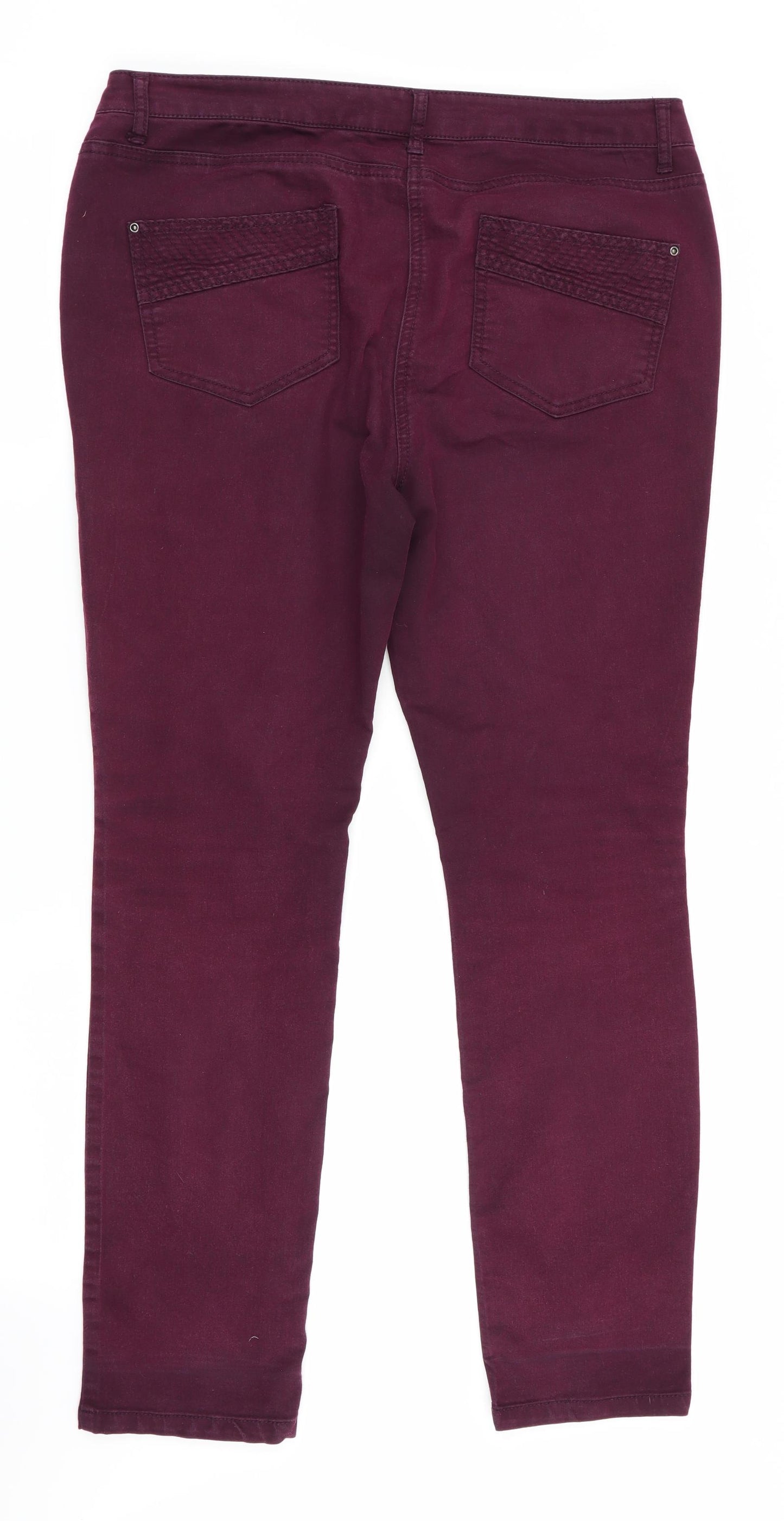 Wallis Womens Purple   Straight Jeans Size 14 L28 in