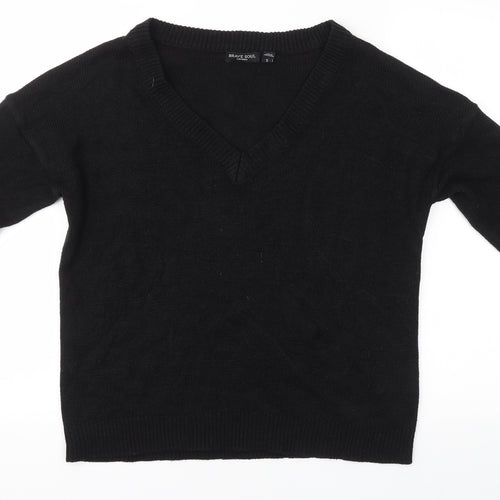 Brave Soul Womens Black   Pullover Jumper Size S