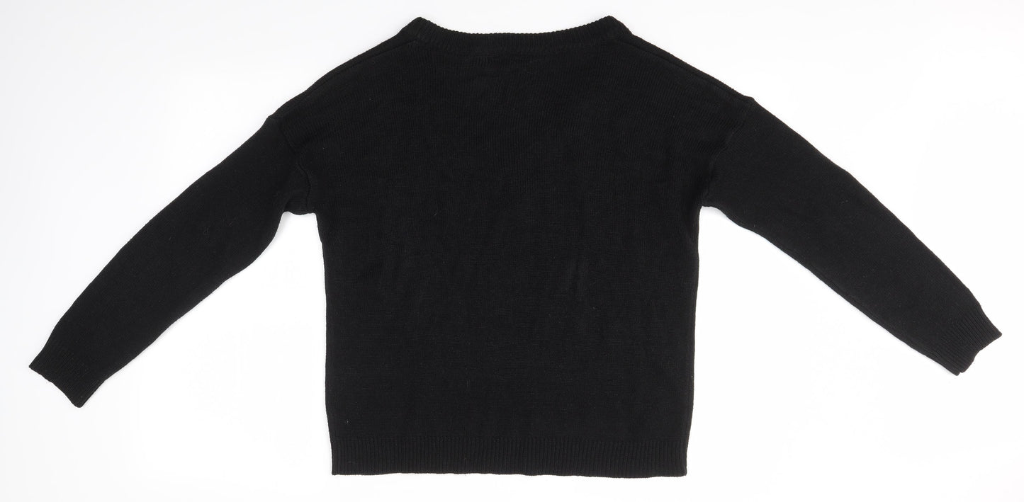 Brave Soul Womens Black   Pullover Jumper Size S