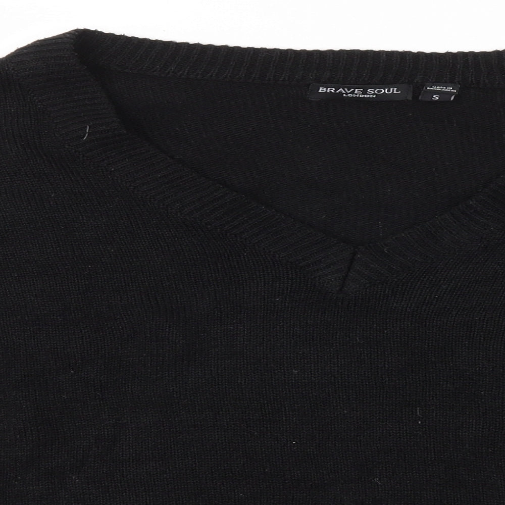 Brave Soul Womens Black   Pullover Jumper Size S