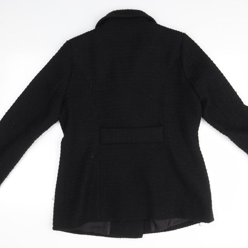 BM COLLECTION Womens Black   Overcoat Coat Size 14
