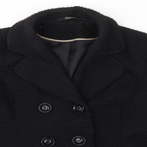 BM COLLECTION Womens Black   Overcoat Coat Size 14