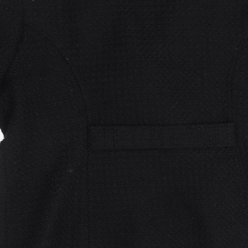 BM COLLECTION Womens Black   Overcoat Coat Size 14