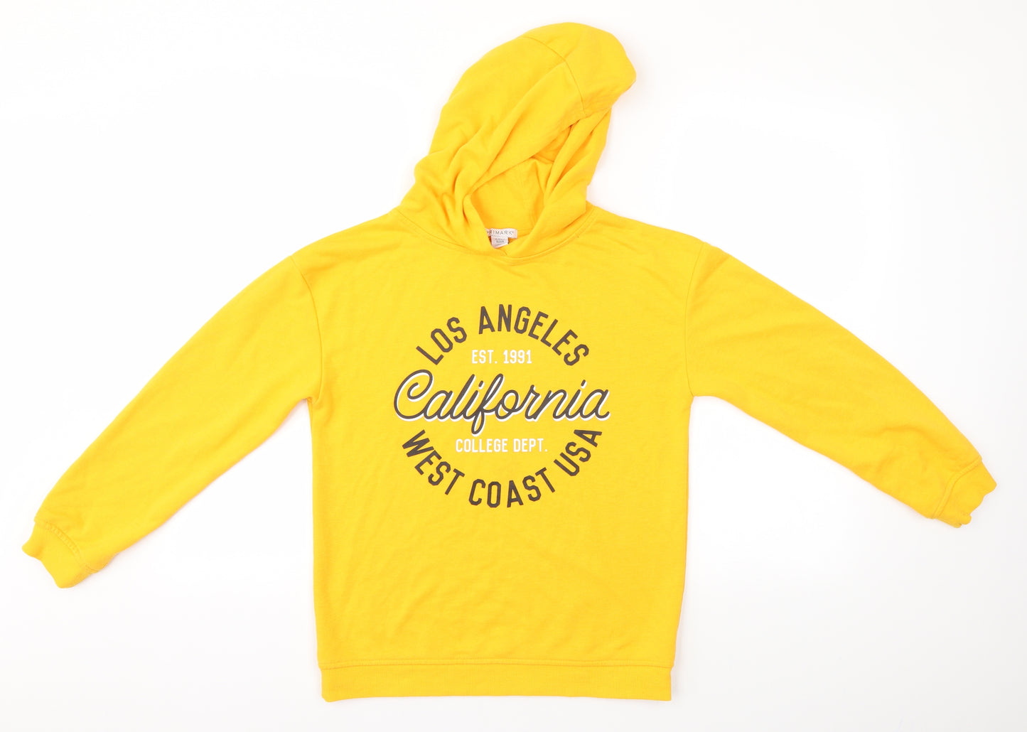 Primark Boys Yellow   Pullover Hoodie Size 11-12 Years
