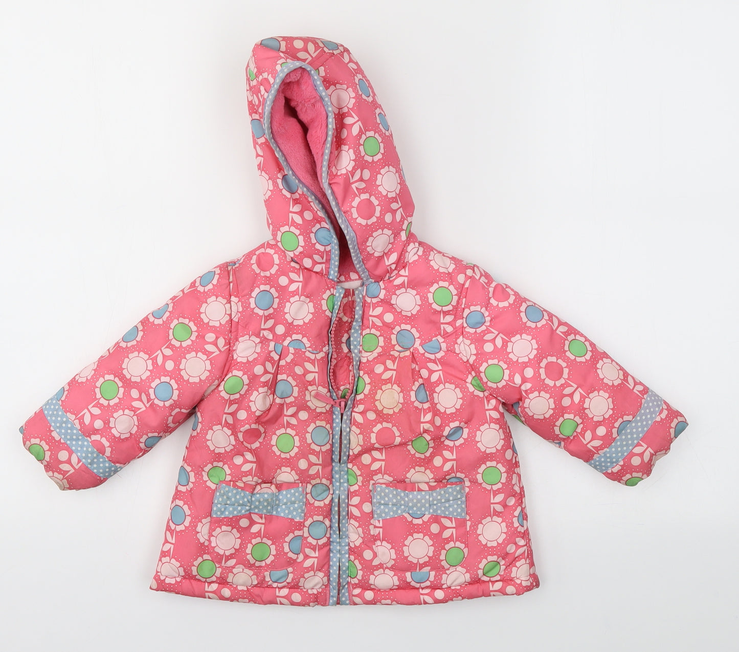 Blue Zoo Baby Pink Floral  Overcoat Coat Size 6-9 Months