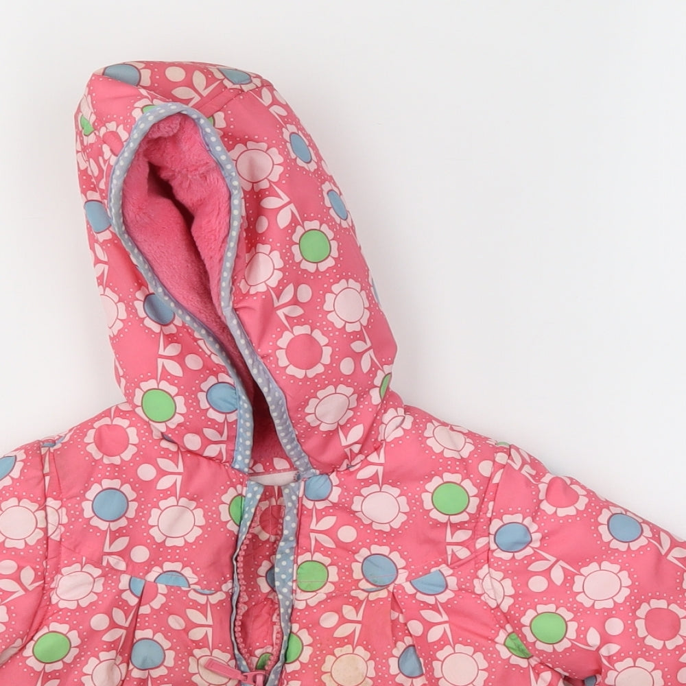 Blue Zoo Baby Pink Floral  Overcoat Coat Size 6-9 Months