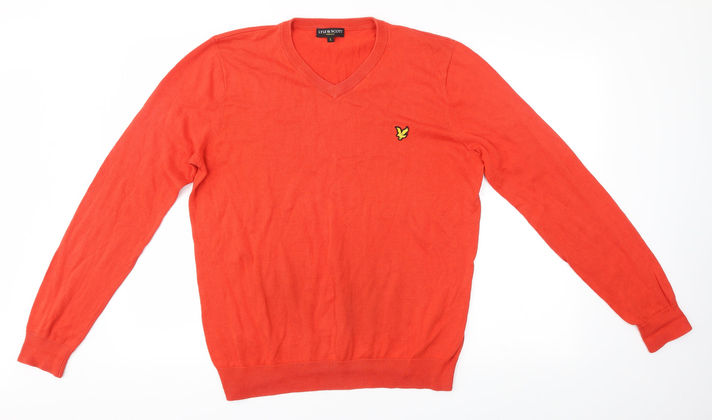 Lyle & Scott Mens Orange   Pullover Jumper Size L
