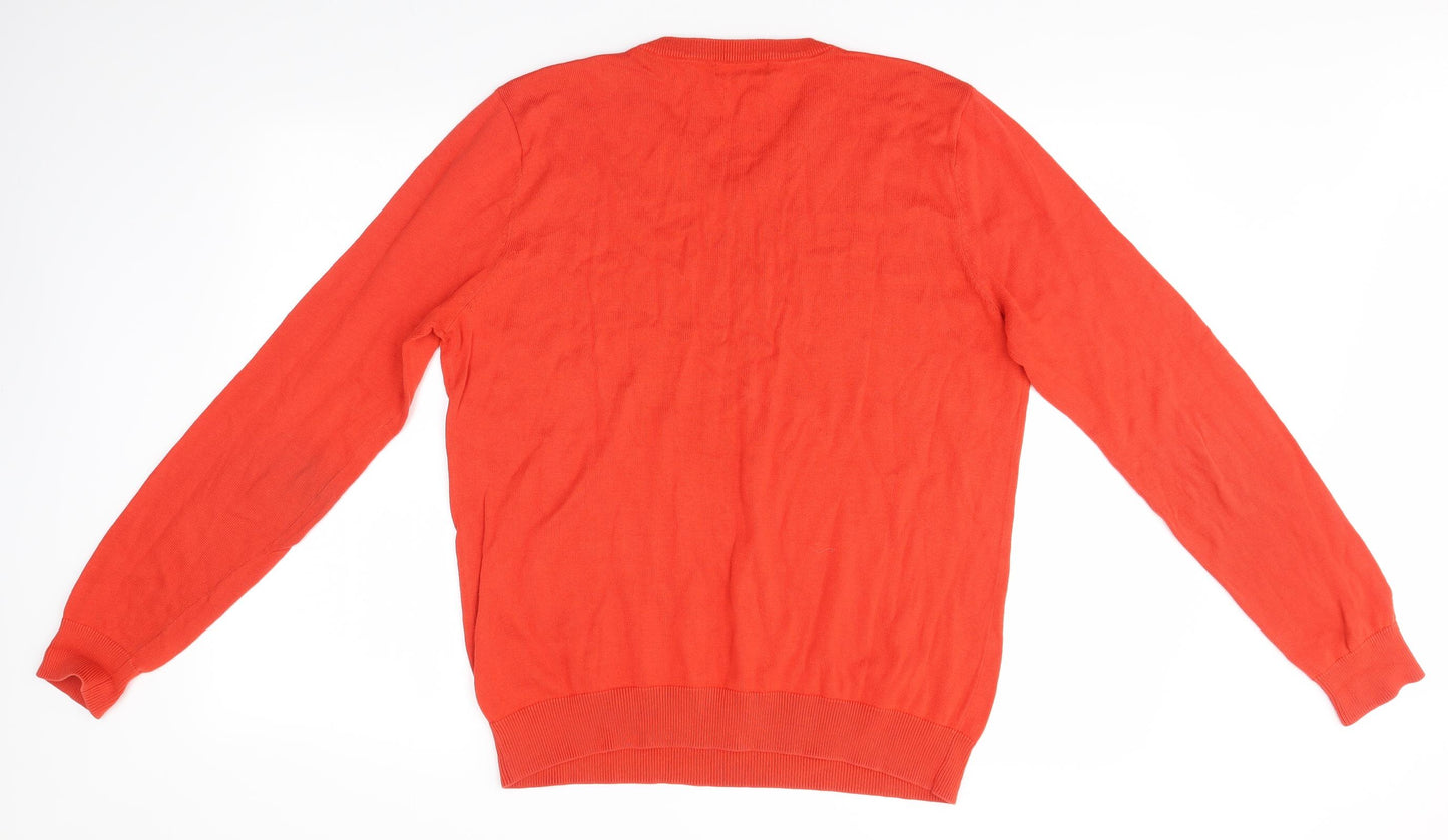 Lyle & Scott Mens Orange   Pullover Jumper Size L