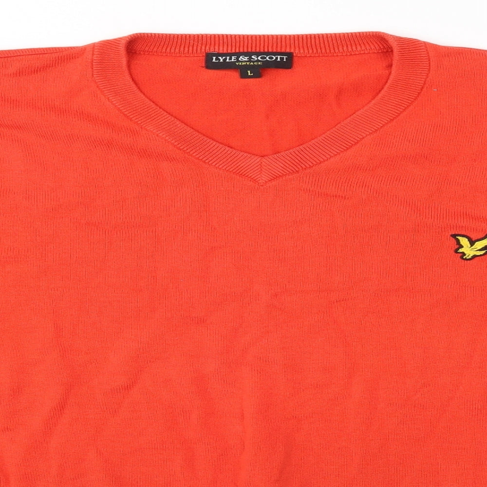 Lyle & Scott Mens Orange   Pullover Jumper Size L
