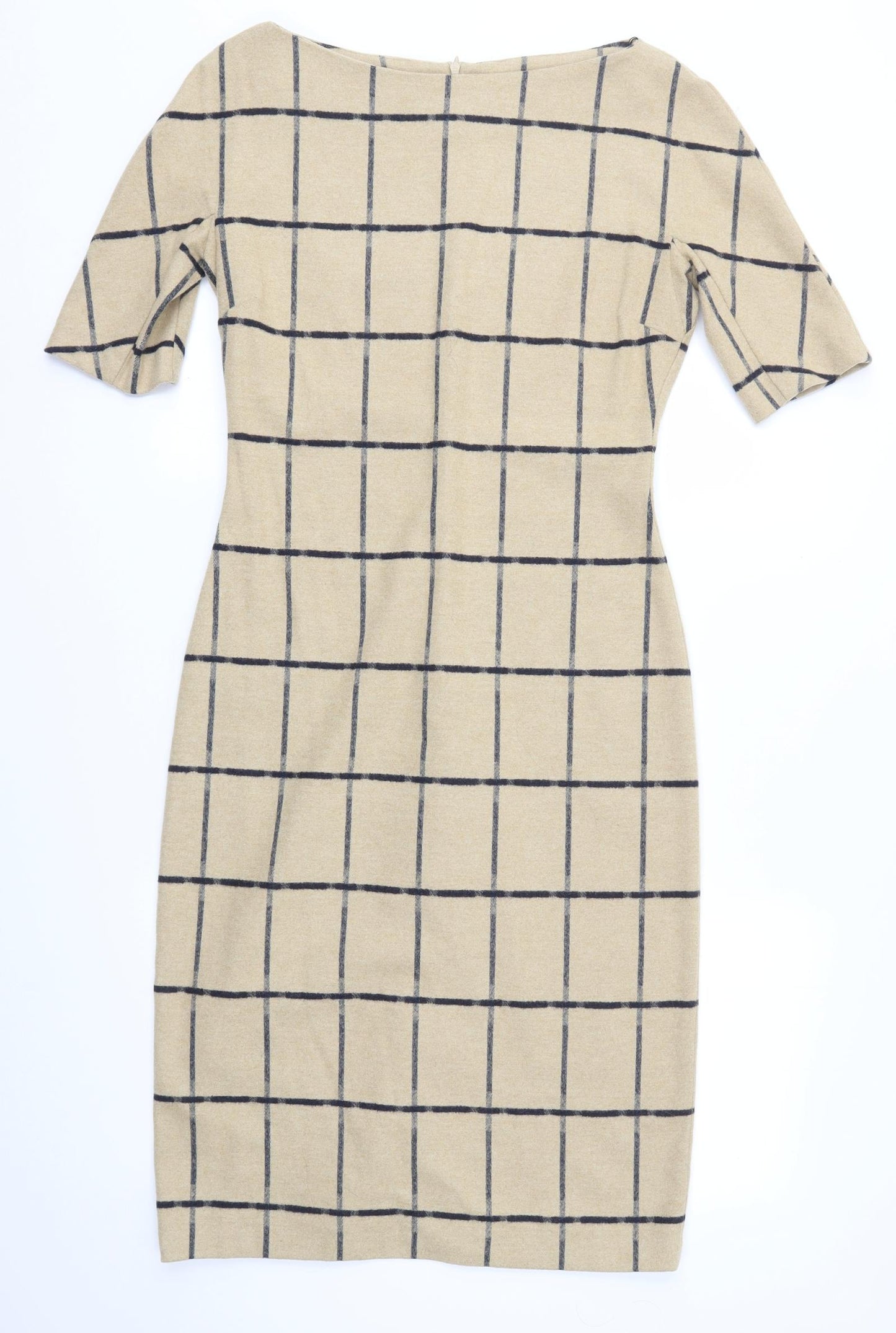 Zara Womens Brown Check  Pencil Dress  Size M