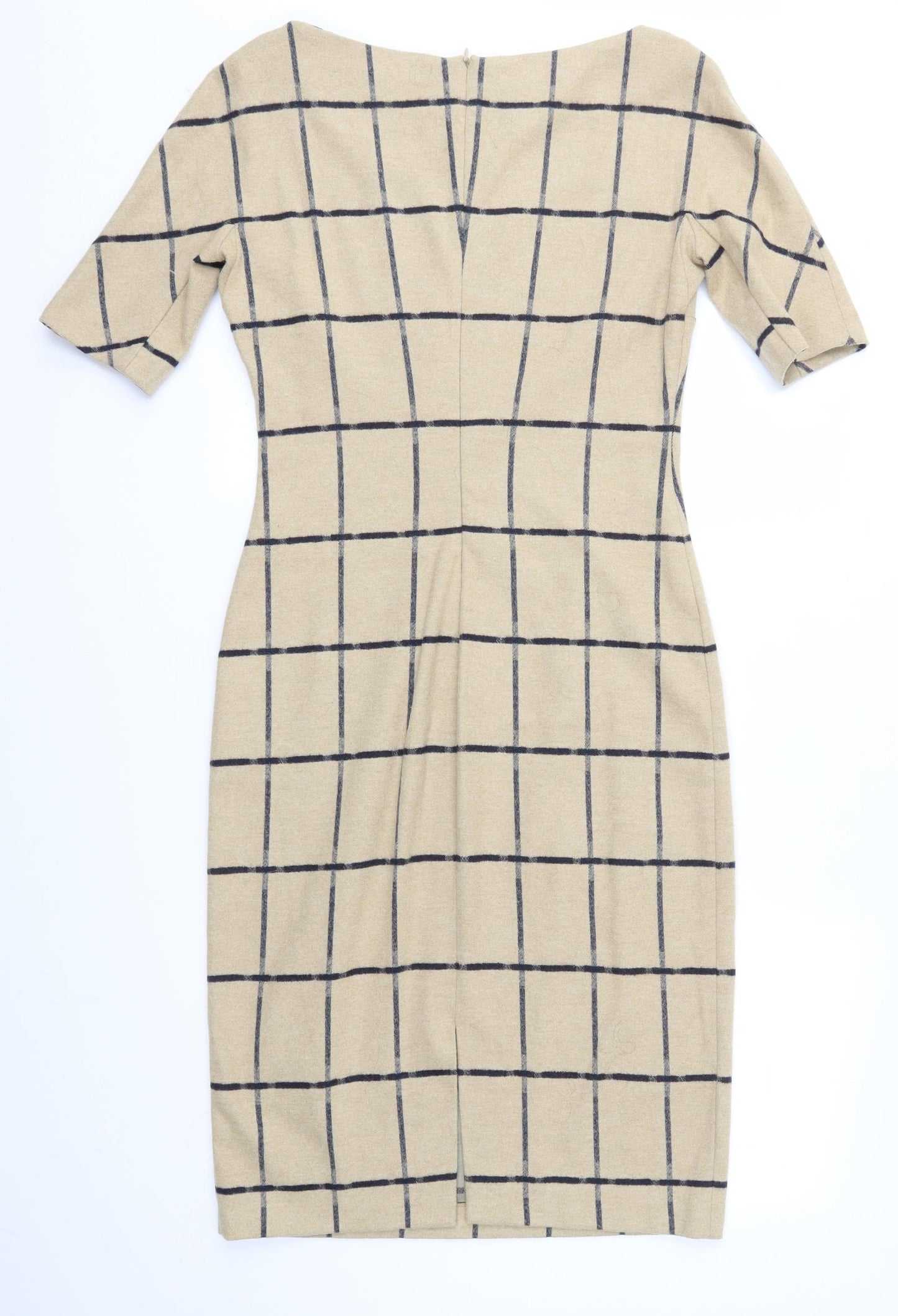 Zara Womens Brown Check  Pencil Dress  Size M