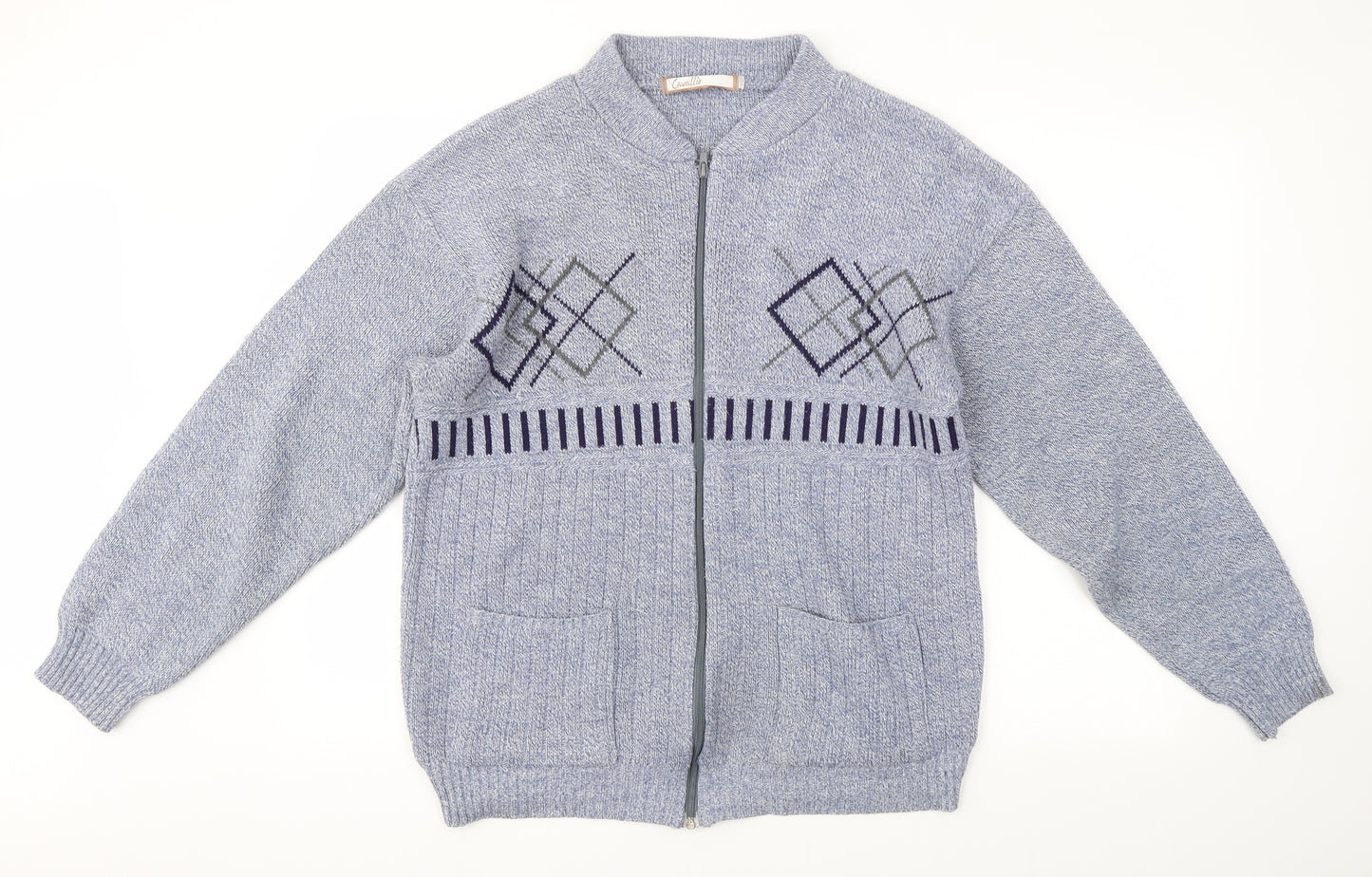 Cavallio Mens Blue   Full Zip Jumper Size L