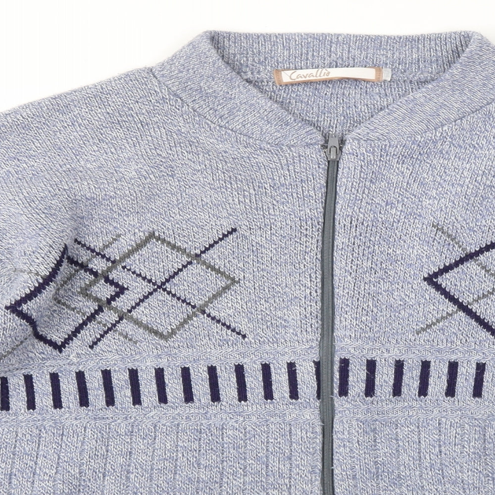 Cavallio Mens Blue   Full Zip Jumper Size L