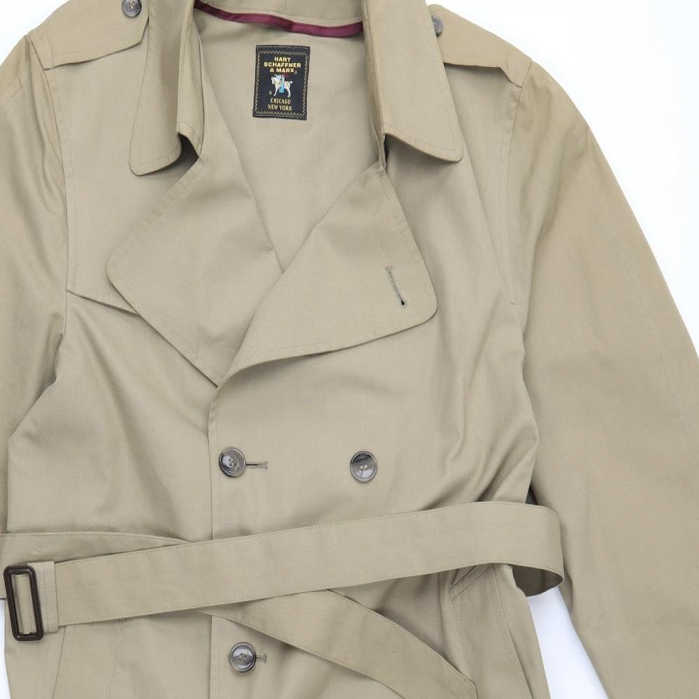 Hart Schaffner Marx Mens Beige   Trench Coat Coat Size 42