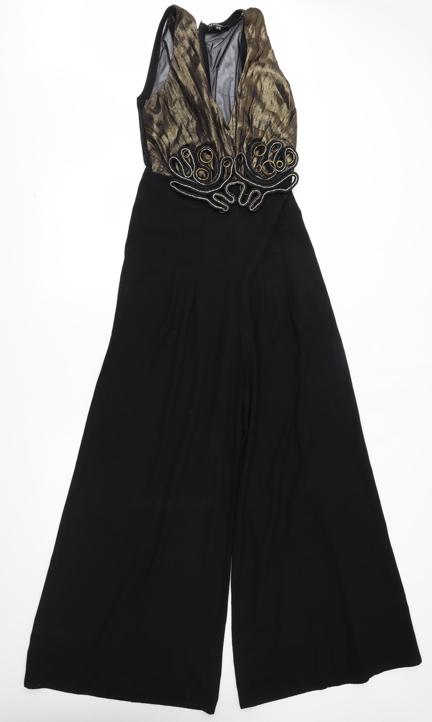 Warehouse Womens Black   Jumpsuit One-Piece Size 8 L31 in