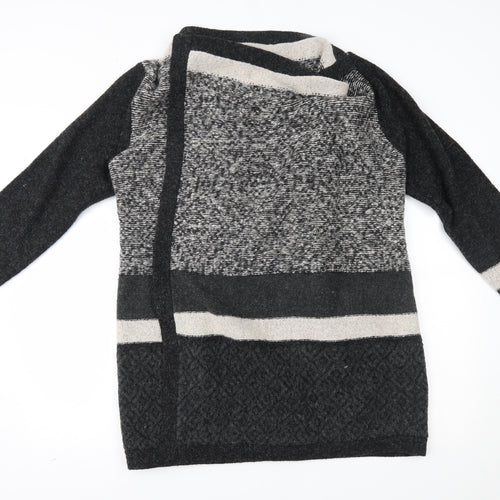 George Womens Grey Striped  Cardigan Jumper Size 14