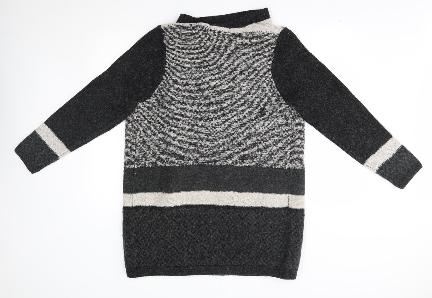George Womens Grey Striped  Cardigan Jumper Size 14