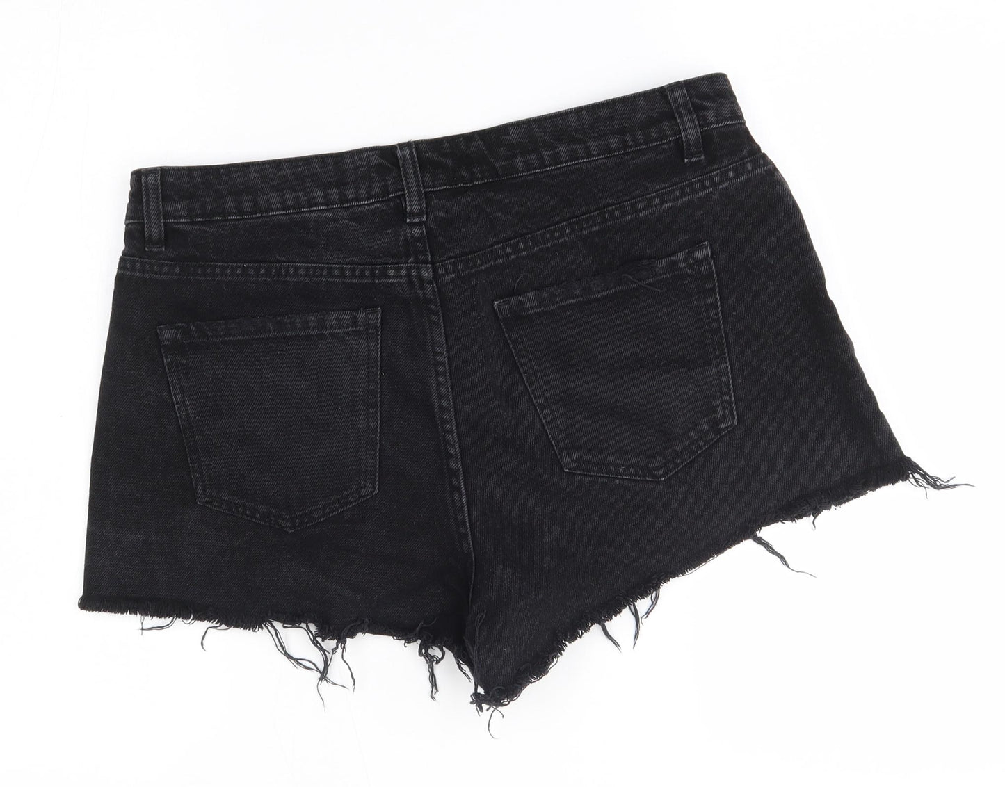 New Look Womens Black  Denim Mom Shorts Size 14