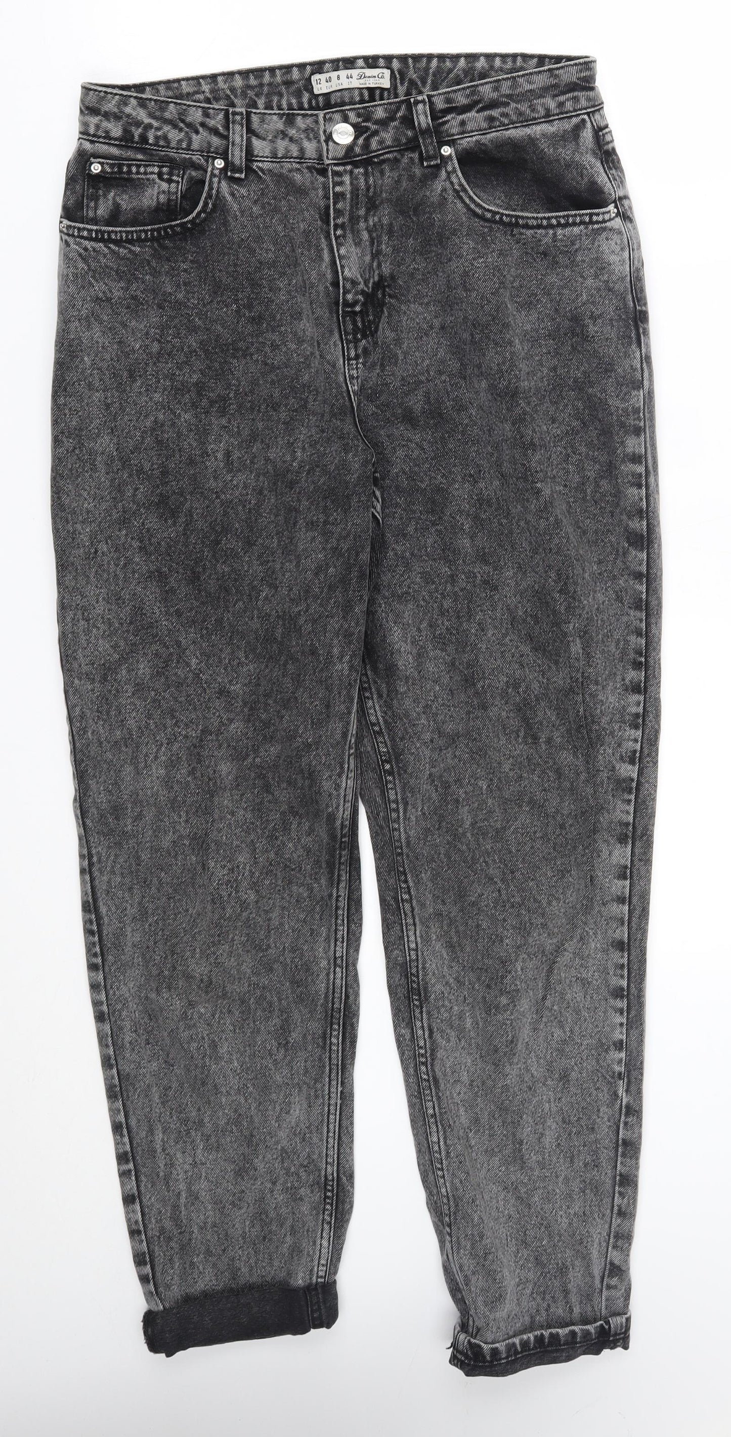 denim co Womens Grey   Straight Jeans Size 12 L28 in