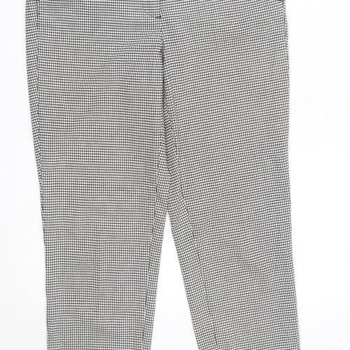 Zara Womens White Check  Trousers  Size 8 L27 in