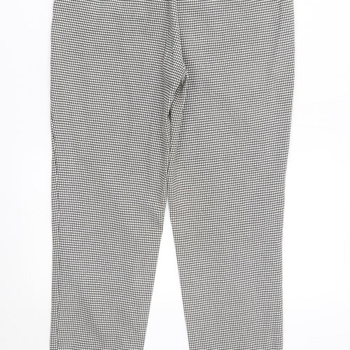 Zara Womens White Check  Trousers  Size 8 L27 in