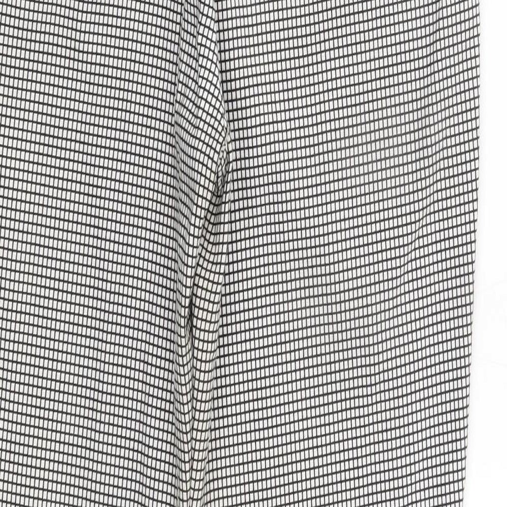 Zara Womens White Check  Trousers  Size 8 L27 in