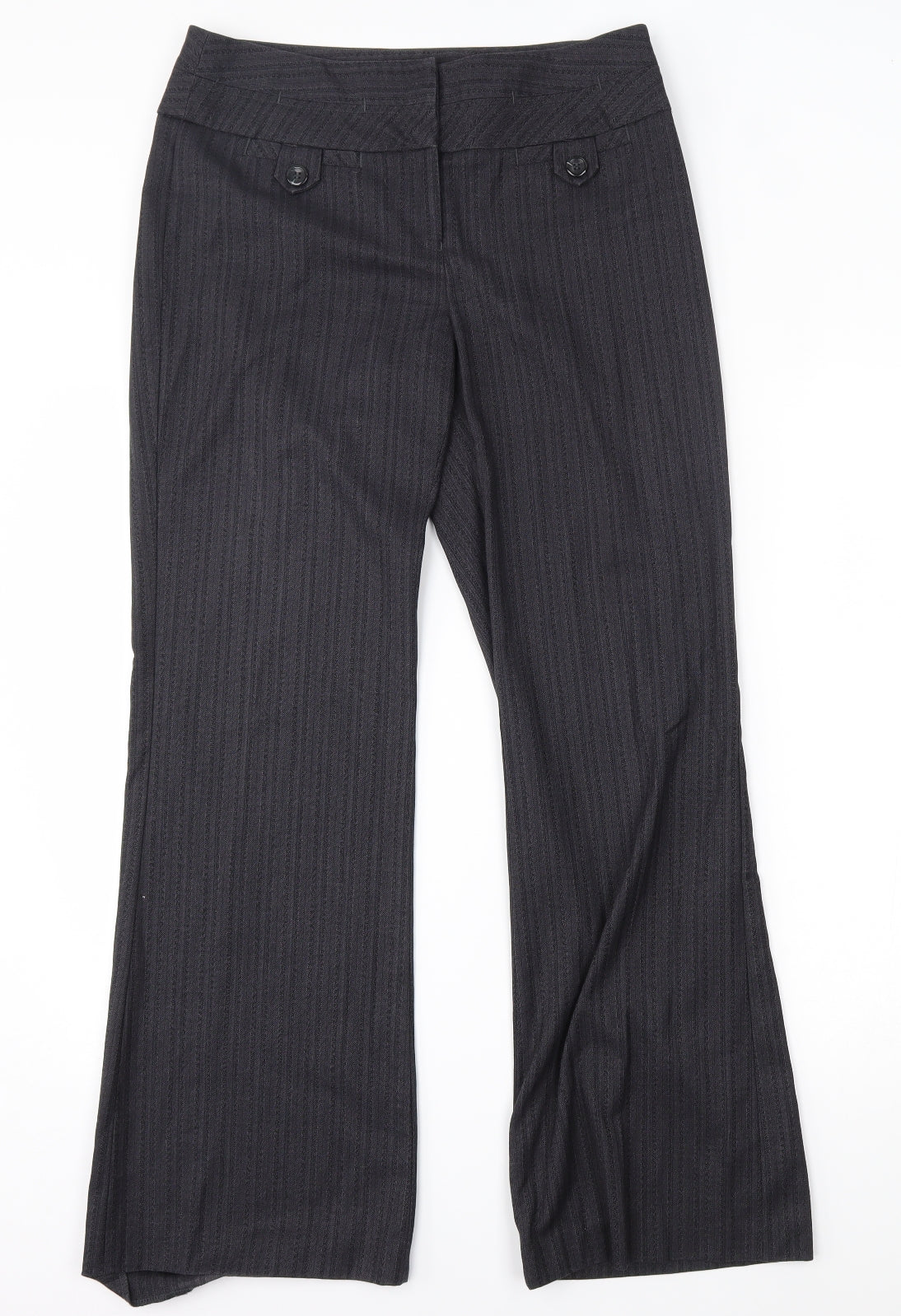 NEXT Womens Grey Striped  Trousers  Size 10 L30 in