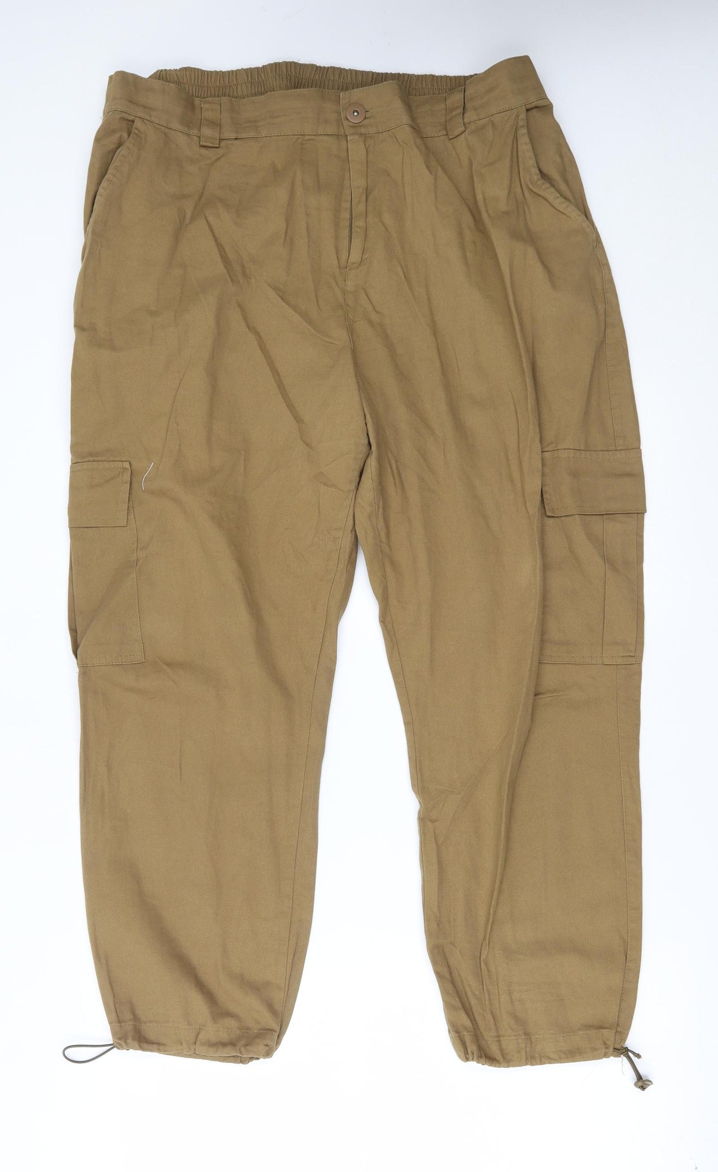 Primark Womens Gold   Cargo Trousers Size 20 L25 in