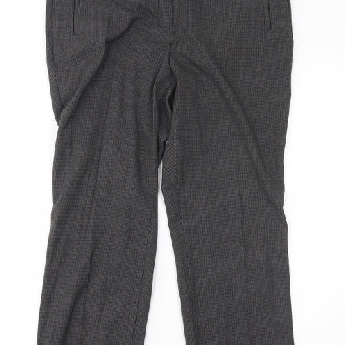 M&S Womens Grey Plaid  Trousers  Size 14 L26 in