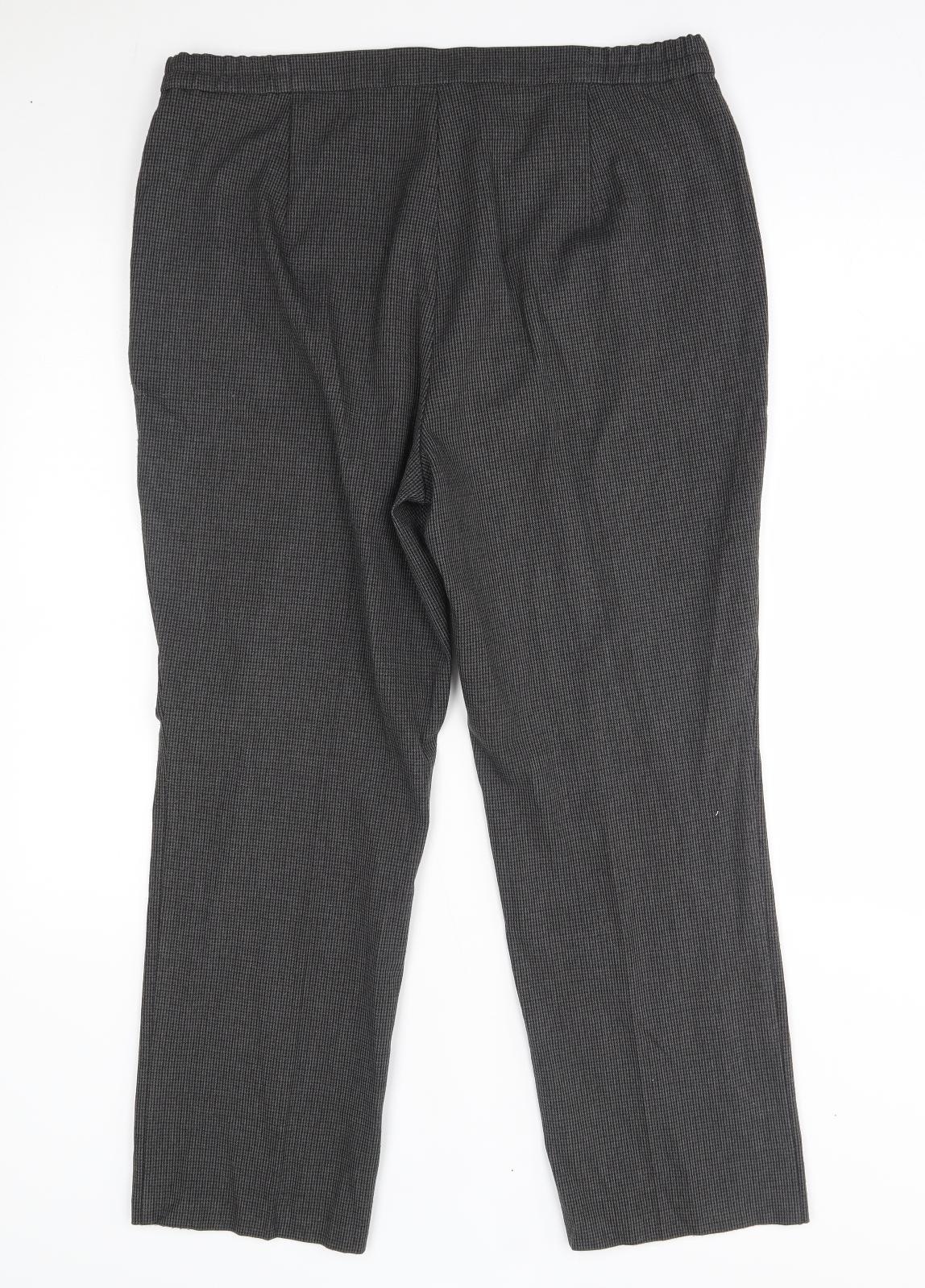 M&S Womens Grey Plaid  Trousers  Size 14 L26 in