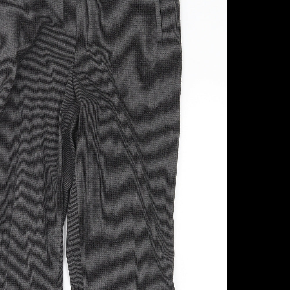 M&S Womens Grey Plaid  Trousers  Size 14 L26 in