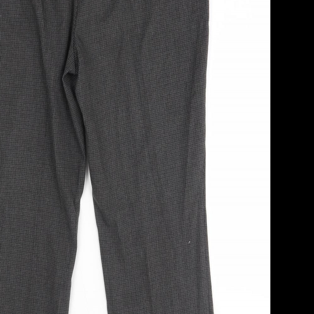 M&S Womens Grey Plaid  Trousers  Size 14 L26 in