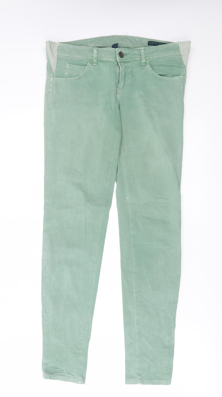 benetton Womens Green Skinny Jeans Size 32 in L29 in