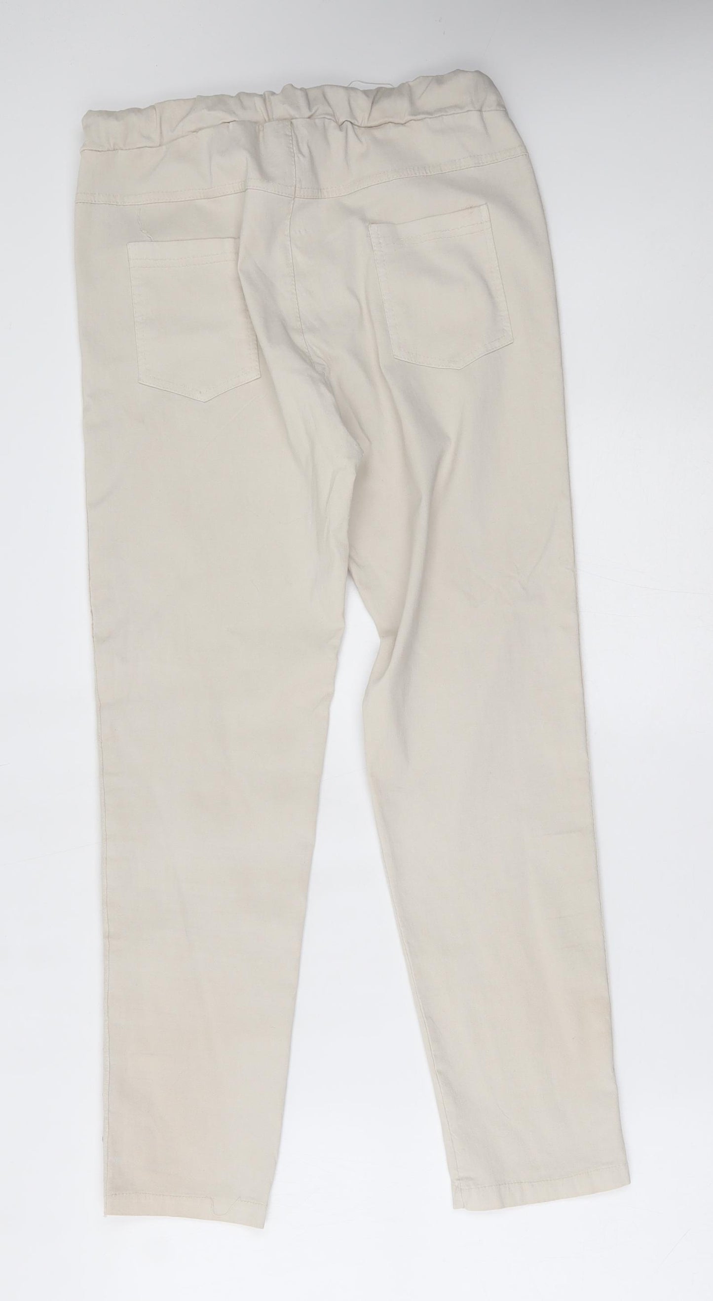 Preworn Womens Beige   Skinny Jeans Size 30 in L26 in - ring details