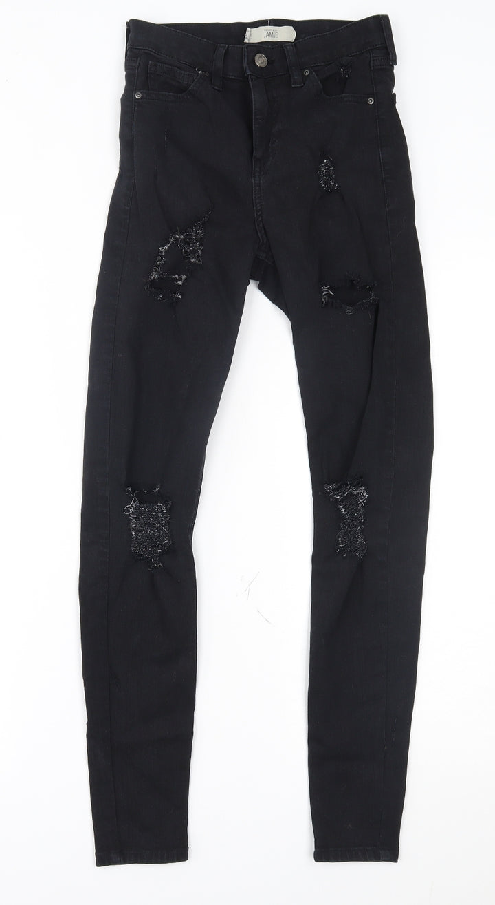 Topshop Womens Black Skinny Jeans Size 26 in L32 in - Jamie