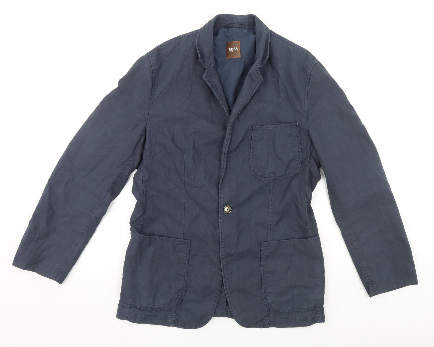 HUGO BOSS Mens Blue   Overcoat Coat