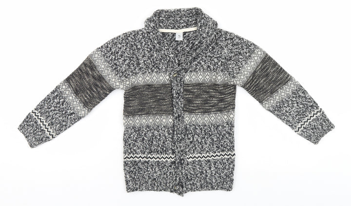 TU Girls Grey Striped  Cardigan Jumper Size 4-5 Years