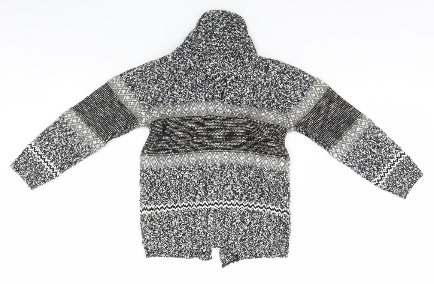 TU Girls Grey Striped  Cardigan Jumper Size 4-5 Years