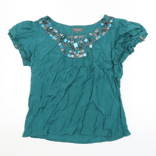 ET VOUS Womens Blue   Basic Blouse Size 10