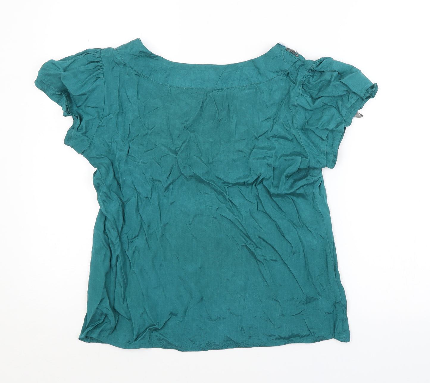 ET VOUS Womens Blue   Basic Blouse Size 10