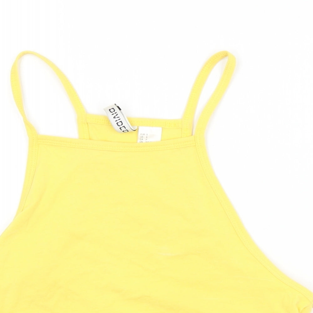 H&M Womens Yellow   Cropped Tank Size S