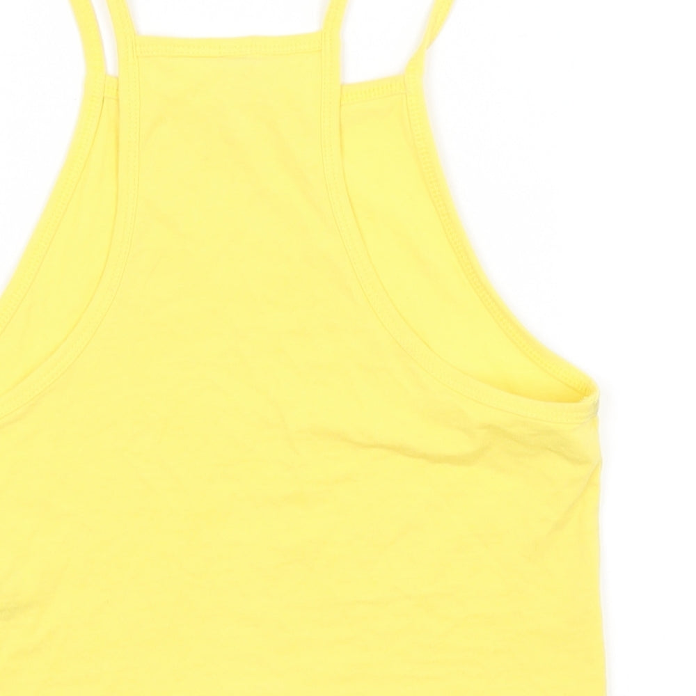 H&M Womens Yellow   Cropped Tank Size S